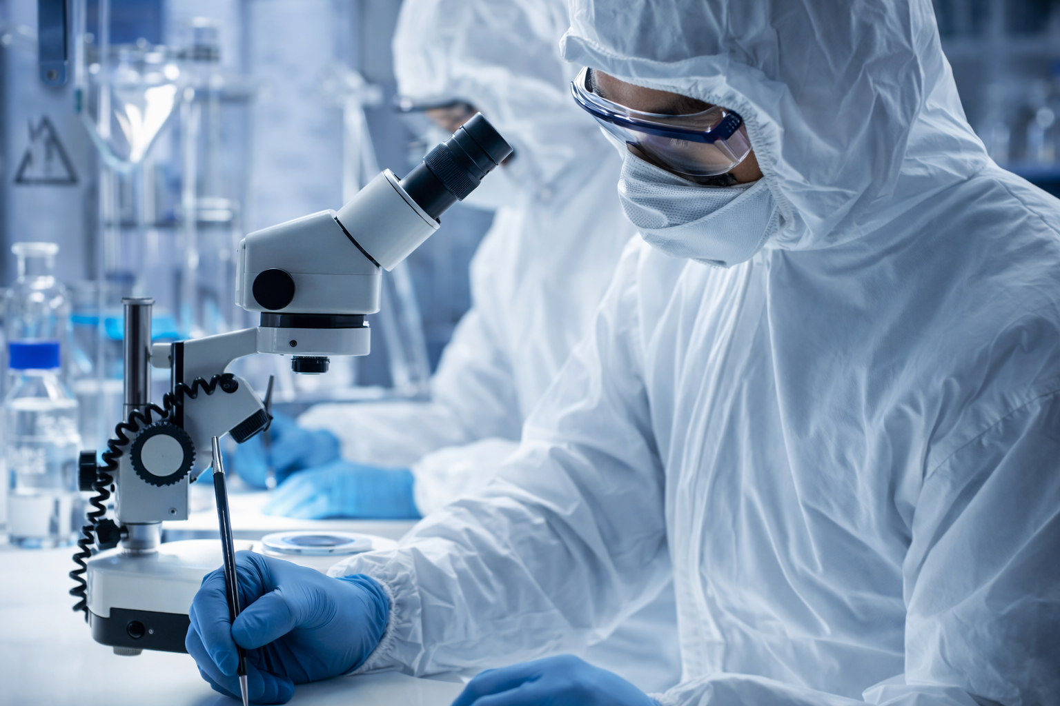 Oncology research lab.